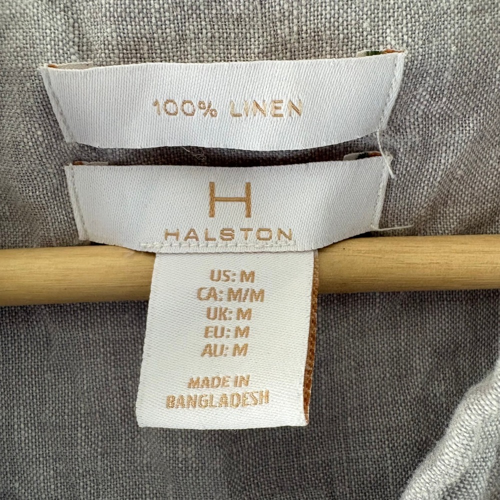 Ralston 100% Linen Tunic Top Grey Long Sleeve High Low Button Front Womens M/L - Picture 11 of 11
